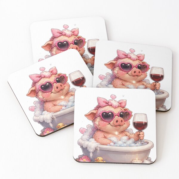 Item preview, Pink Pig Spa Day designed and sold by DailyDoodlesBySumbul.