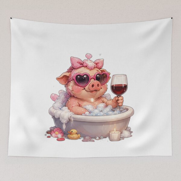 Item preview, Pink Pig Spa Day designed and sold by DailyDoodlesBySumbul.