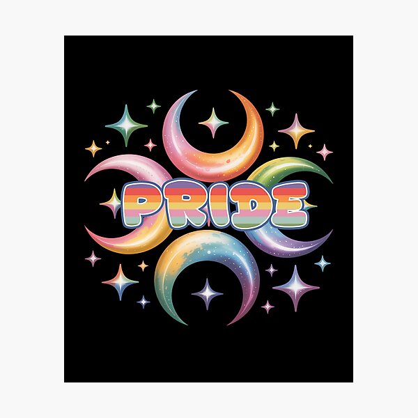 Item preview, Pride Rainbow Crescent Moons And Stars designed and sold by dombursaidpos.
