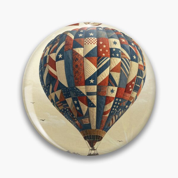 Item preview, Hot Air Balloon Flight Over Mountain Landscape at Sunrise Vintage Poster Style designed and sold by Creative88Art.