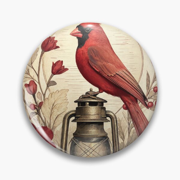 Item preview, Red Cardinal Bird Perched on Antique Lantern with Floral Winter Decor and Hope Typography designed and sold by Creative88Art.