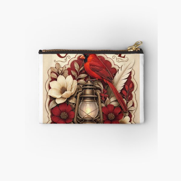 Item preview, Vintage Lantern with Northern Cardinal and Floral Hope Illustration on Parchment Background designed and sold by Creative88Art.