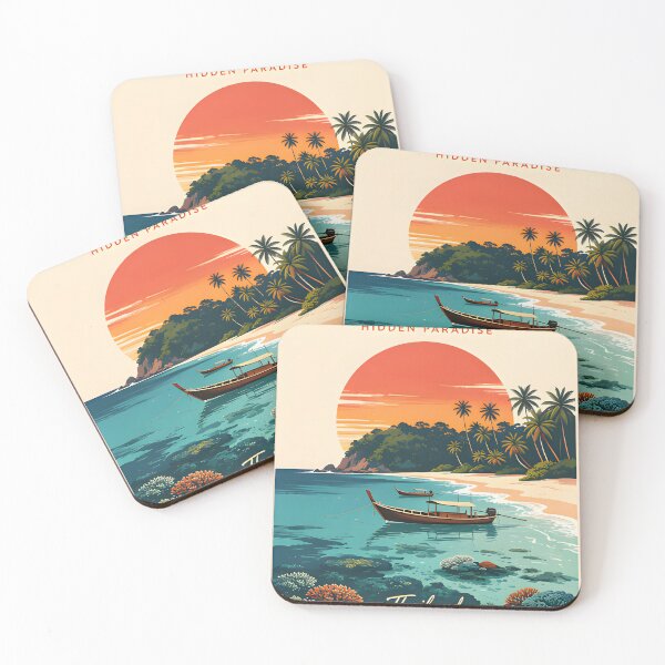 Item preview, Retro Sunset Poster Collection – Southern Thailand Islands designed and sold by Spirit of Siam.