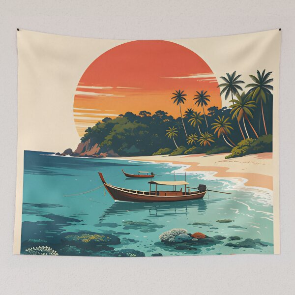 Item preview, Retro Sunset Poster Collection – Southern Thailand Islands designed and sold by Spirit of Siam.