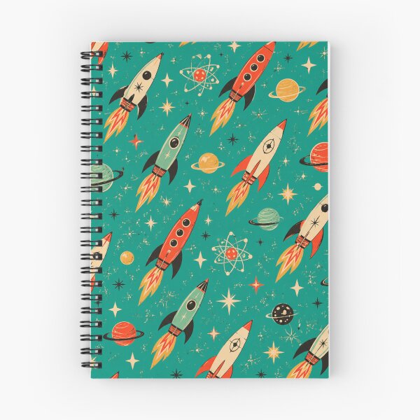 Item preview, Atomic Space Rockets Blast Through Retro Cosmic Dreamscape Forever designed and sold by Retroaugogo.