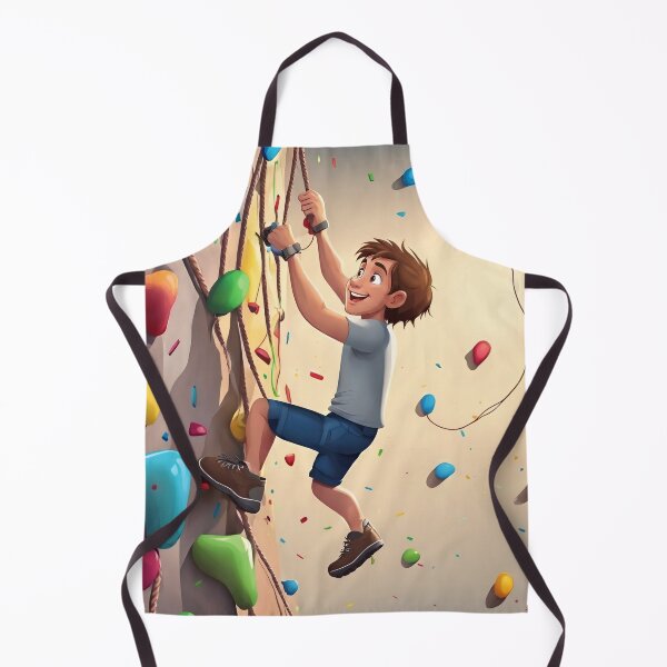 Item preview, Little Climber Boy Indoor Rock Climbing Wall Illustration designed and sold by UmSkelig834.