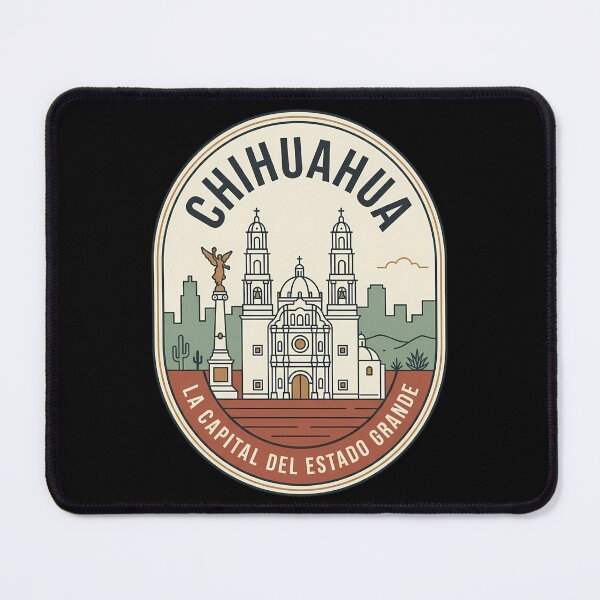 Item preview, Chihuahua Mexico City Vintage Travel Emblem Cathedral designed and sold by k3rstman1.