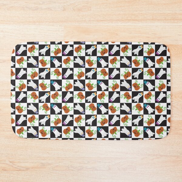 Item preview, Dapper Ghosts & Jack-O-Lanterns on Checkerboard designed and sold by Digitalmyth's Designs.
