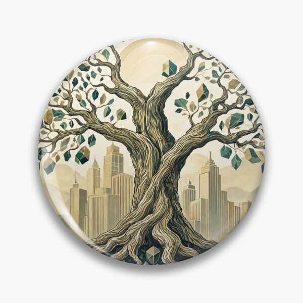 Item preview, Vintage Tree of Liberty Illustration with Growing Cityscape and American Symbolism designed and sold by Creative88Art.