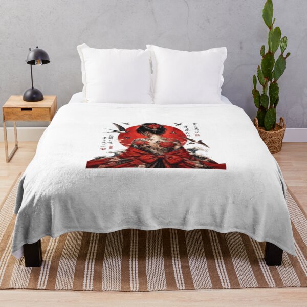 Item preview, Japanese Woman in Red Kimono and Back Tattoo - Rising Sun Irezumi designed and sold by Natalia-Vlad.