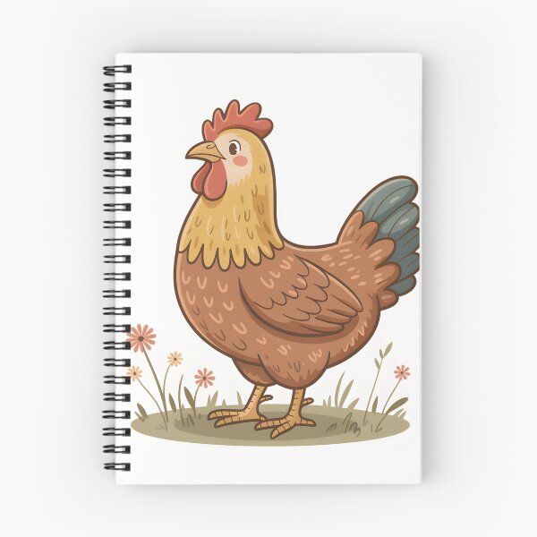 Item preview, Cute Farm Hen With Wildflowers Illustration designed and sold by DariaOltes.
