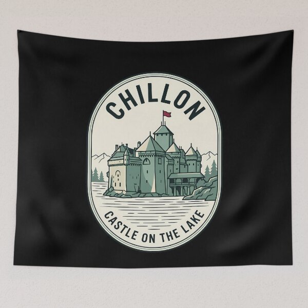 Item preview, Chillon Castle Switzerland Vintage Travel Emblem designed and sold by k3rstman1.