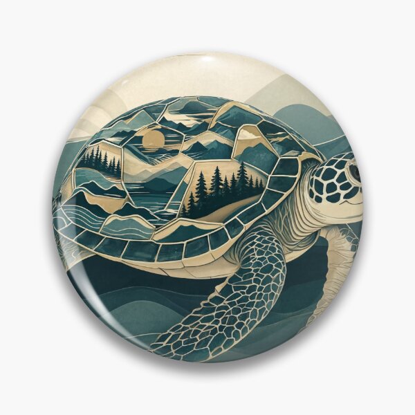 Item preview, Illustrated Sea Turtle Swimming Underwater in Ocean with Crescent Moon and Waves designed and sold by Creative88Art.