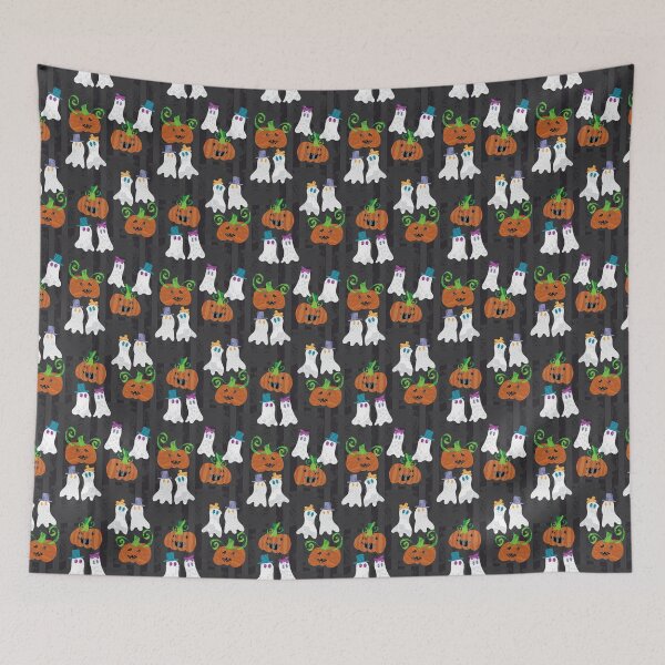 Item preview,  Dapper Ghosts & Jack-O-Lantern on Gothic Stripe designed and sold by Digitalmyth's Designs.