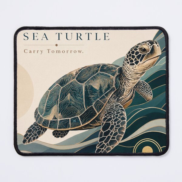 Item preview, Sea Turtle Swimming Underwater in Ocean with Sunlight Rays and Sand Patterns designed and sold by Creative88Art.