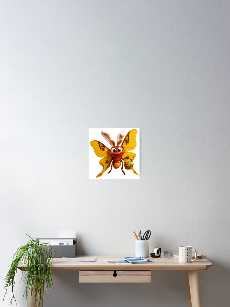 Thumbnail 2 of 3, Poster, Easter Comet Moth designed and sold by Sillytoe.