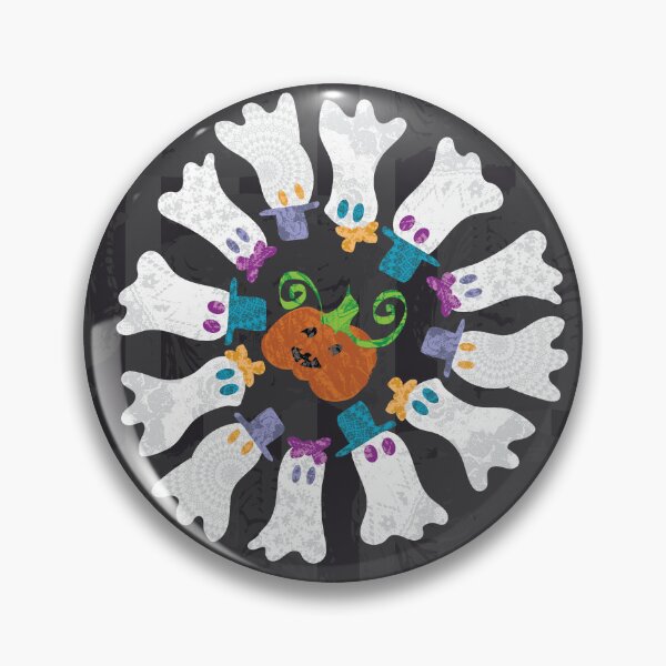 Item preview, Dapper Ghosts & Jack-O-Lantern Radials on Gothic Stripe designed and sold by Digitalmyth's Designs.