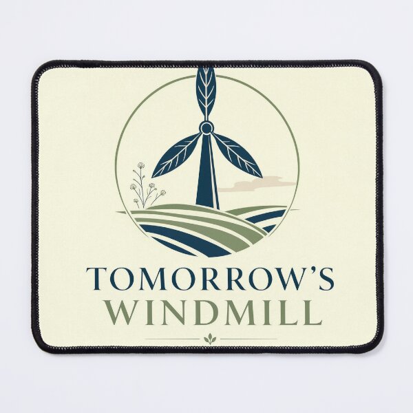 Item preview, Modern Wind Turbine Logo Design with Renewable Energy Concept in Circular Badge Style designed and sold by Creative88Art.