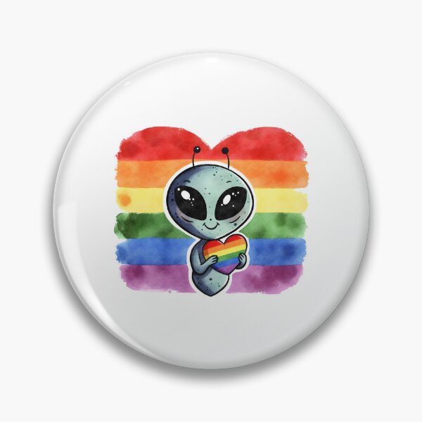 Item preview, Alien Holding Rainbow Heart designed and sold by dombursaidpos.