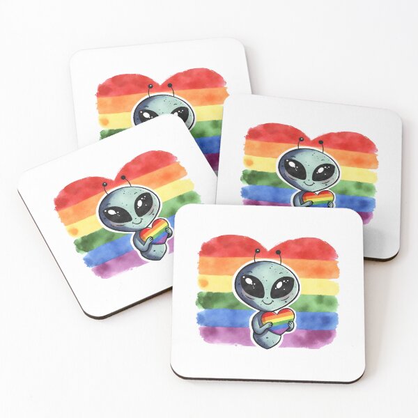 Item preview, Alien Holding Rainbow Heart designed and sold by dombursaidpos.