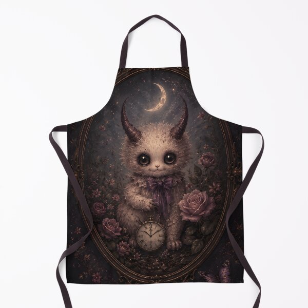 Item preview, Cute Horned Monster Crescent Moon Roses Whimsical Art designed and sold by bellaever.