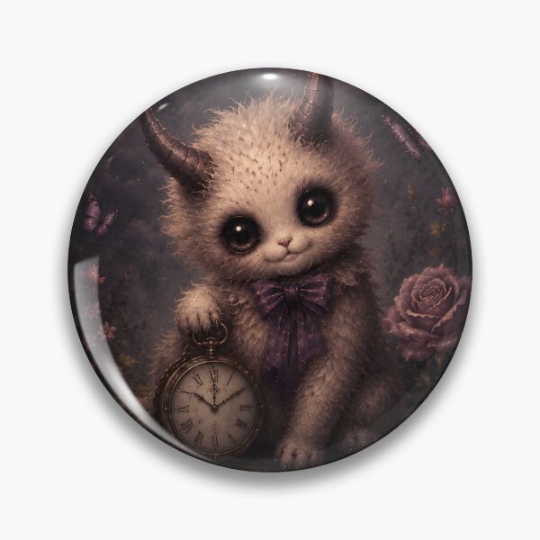 Item preview, Cute Horned Creature Pocket Watch Dark Fantasy designed and sold by bellaever.