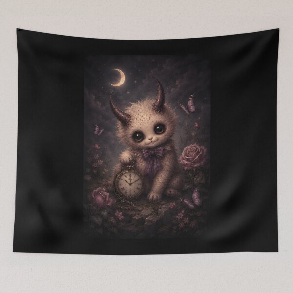 Item preview, Cute Horned Creature Pocket Watch Dark Fantasy designed and sold by bellaever.