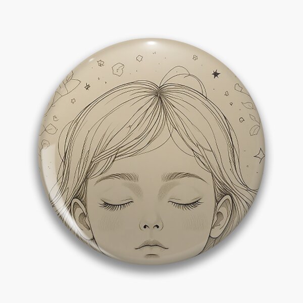 Item preview, Dreaming Child Line Art – Peaceful Minimalist Face Drawing with Abstract Shapes, Whimsical Boho Wall Art designed and sold by PixPixari.
