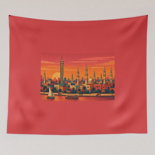 Item preview, Cairo Bold Retro Skyline Design designed and sold by Inkworksbyshery.