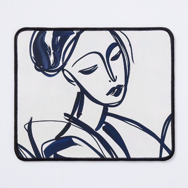 Item preview, Chinese woman - Blue Abstract Art designed and sold by shadow-bloom.