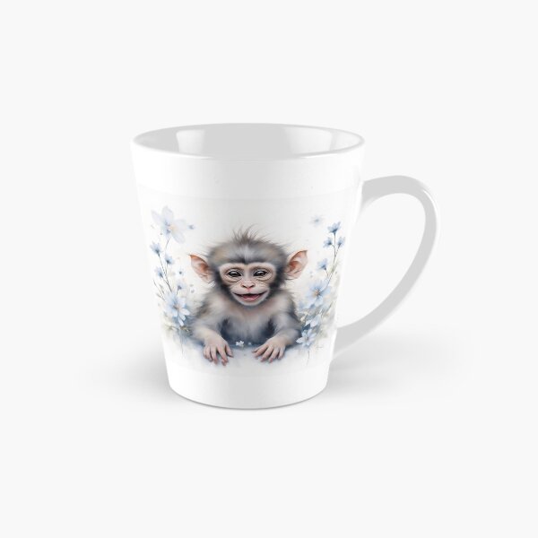 Item preview, Happy Baby Monkey Blue Florals Nursery Decor designed and sold by CodellCreations.
