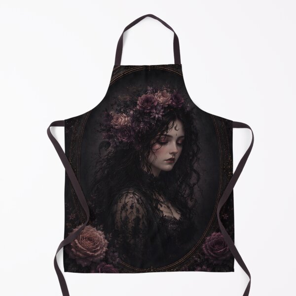 Item preview, Dark Fantasy Floral Witch Woman Crescent Moon designed and sold by bellaever.