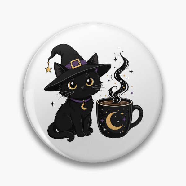 Item preview, Coffee Witch Black Cat Magic Morning Brew designed and sold by Samael&.