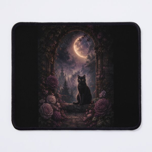 Item preview, Mystical Black Cat Full Moon Gothic Archway designed and sold by bellaever.