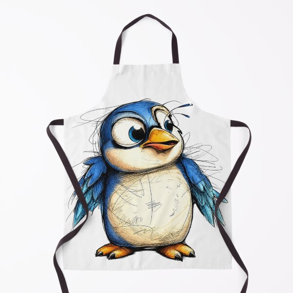 Item preview, Cute Blue Penguin Illustration | Whimsical Cartoon Penguin Art designed and sold by bambooks.tabooks.
