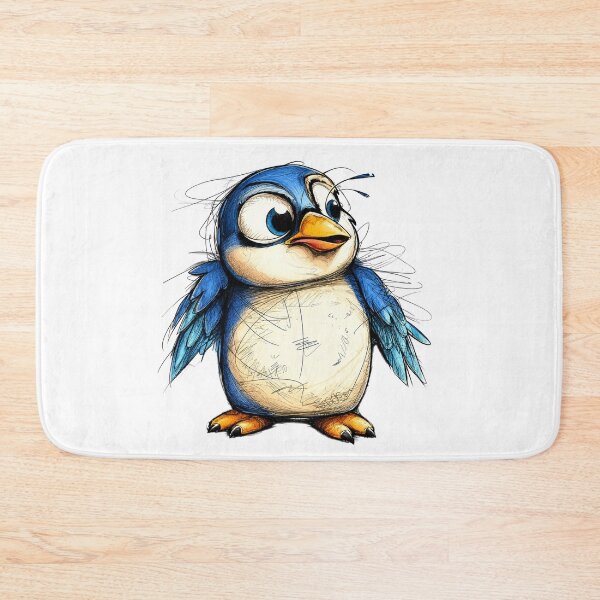 Item preview, Cute Blue Penguin Illustration | Whimsical Cartoon Penguin Art designed and sold by bambooks.tabooks.