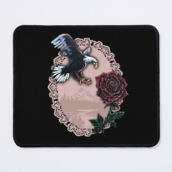 Item preview, Vintage Americana Eagle and Dark Rose Art designed and sold by ArtistsAtticWI.