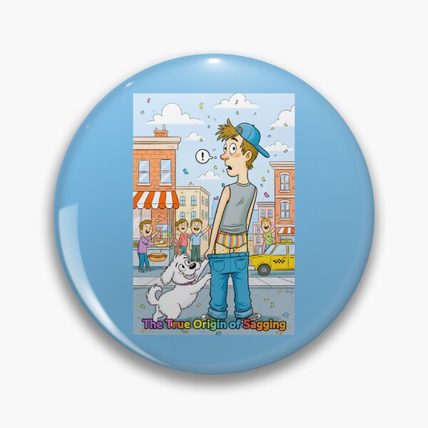 Item preview, The True Origin of Sagging – Funny Dog Cartoon Art Print designed and sold by NewGen-For-You.