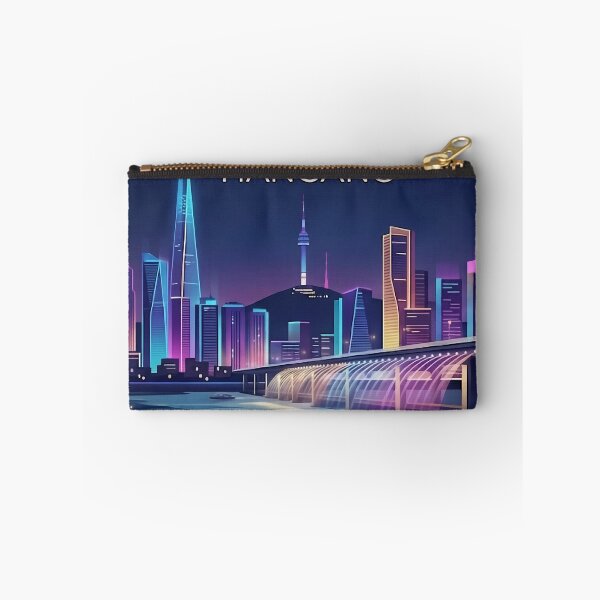 Item preview, ​Hangang River Seoul Night View - Minimalist Korean Cityscape Art Poster designed and sold by SOOstudio73.