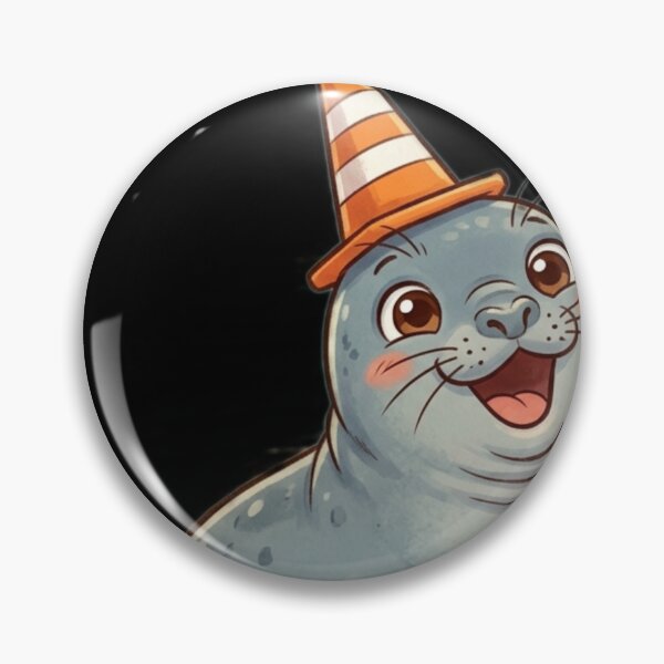 Item preview, Cute Laughing Neil the Seal with Traffic Cones designed and sold by Pharaon 0.
