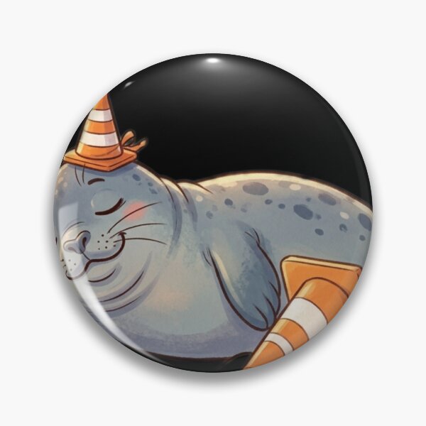 Item preview, Cute Sleeping Neil the Seal with Traffic Cones designed and sold by Pharaon 0.