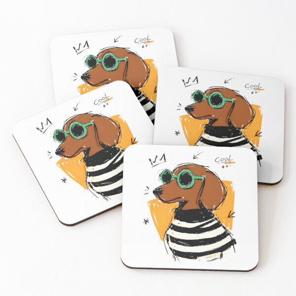 Item preview, Cool Dachshund Dog with Sunglasses – Funny Hand-Drawn Sketch Art designed and sold by RamyGallery.
