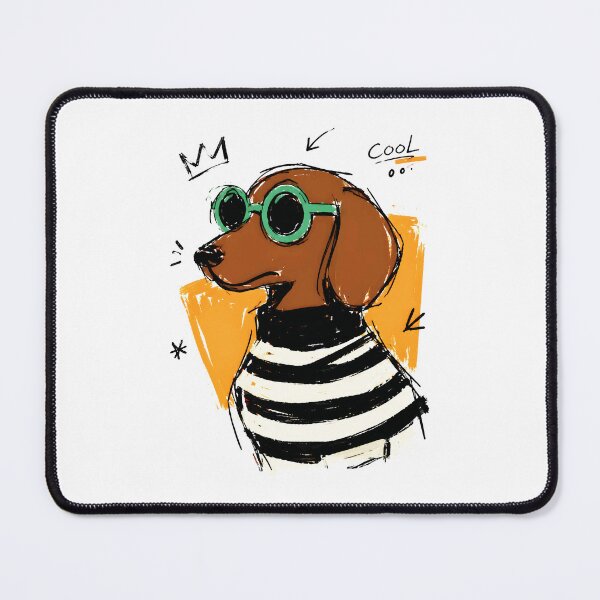 Item preview, Cool Dachshund Dog with Sunglasses – Funny Hand-Drawn Sketch Art designed and sold by RamyGallery.