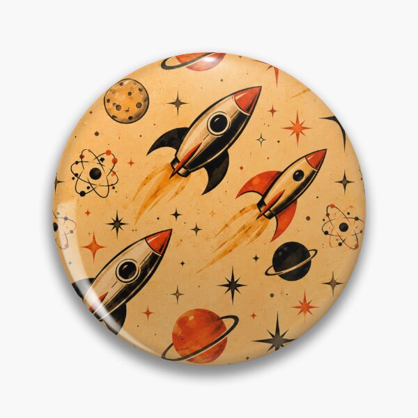 Item preview, Atomic Space Rockets Launch Retro Cosmic Ships Sci Fi designed and sold by Retroaugogo.
