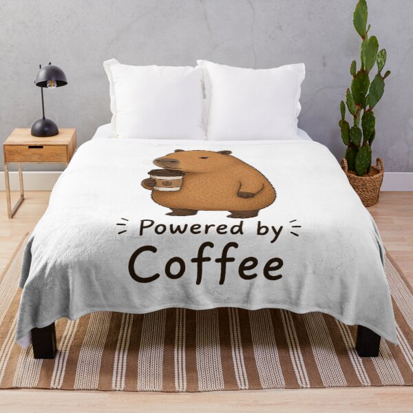 Item preview, Powered by Coffee Capybara T-Shirt | Cute Relaxed Capybara Coffee Lover designed and sold by Little Moments Co..