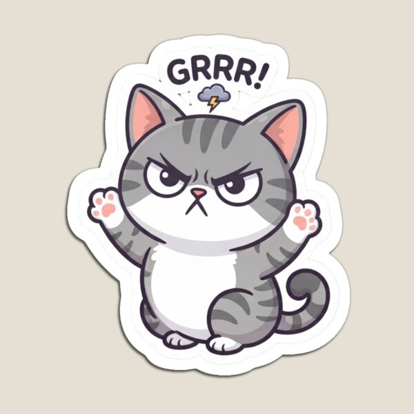 Item preview, Angry Cat Sticker designed and sold by helenostore.