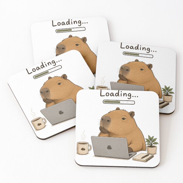 Item preview, Loading... Capybara T-Shirt | Cute Working Capybara | Funny Productivity & Coffee Lover Gift designed and sold by Little Moments Co..
