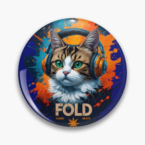 Item preview, FOLD CHORD BEATS Cat DJ - Cool Cat with Headphones Splatter Art designed and sold by Structure-Blue.