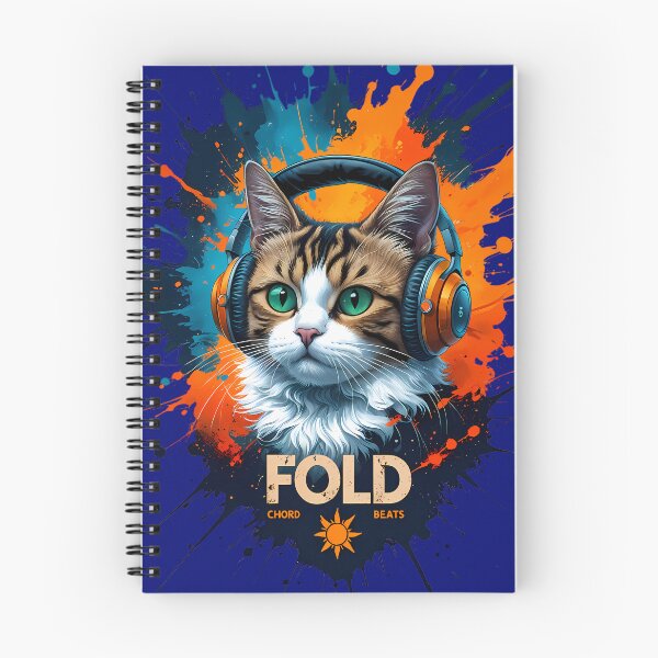 Item preview, FOLD CHORD BEATS Cat DJ - Cool Cat with Headphones Splatter Art designed and sold by Structure-Blue.