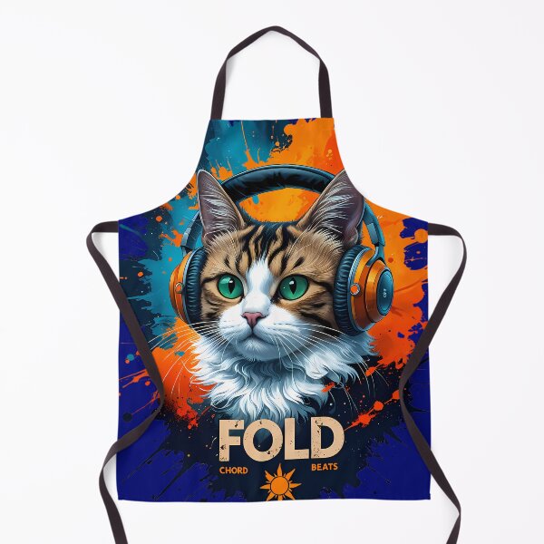 Item preview, FOLD CHORD BEATS Cat DJ - Cool Cat with Headphones Splatter Art designed and sold by Structure-Blue.